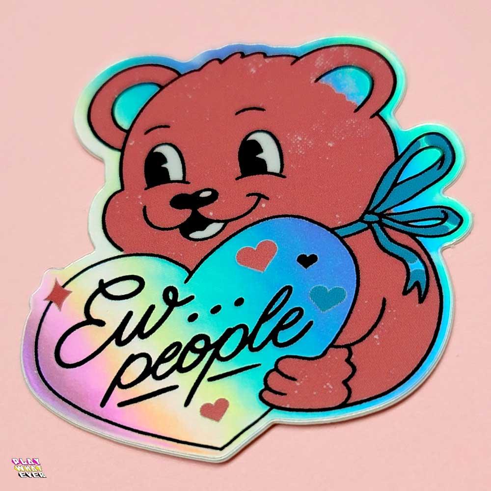 Anti-Valentine Bear Waterproof Vinyl Sticker - Image 4