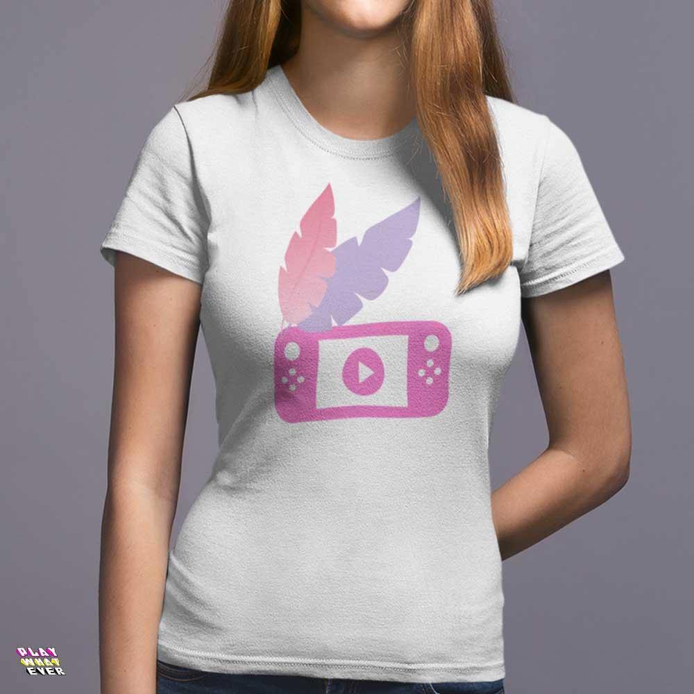 Boho Gaming Feathered Wings Unisex Gamer T-Shirt - Image 3