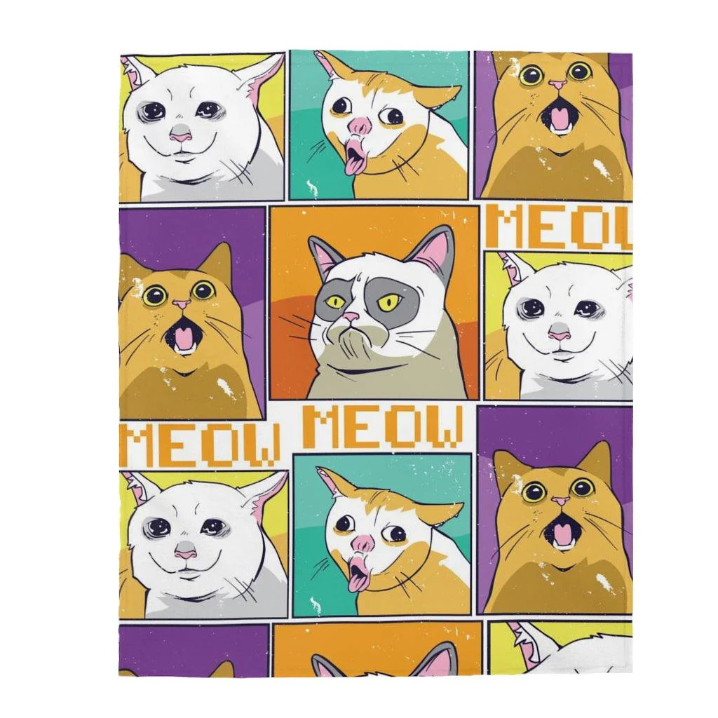 Cat Expressions Humor Funny Cat Blanket - Image 6