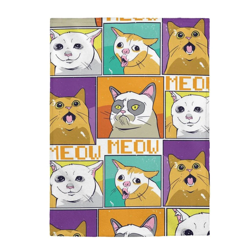 Cat Expressions Humor Funny Cat Blanket - Image 7