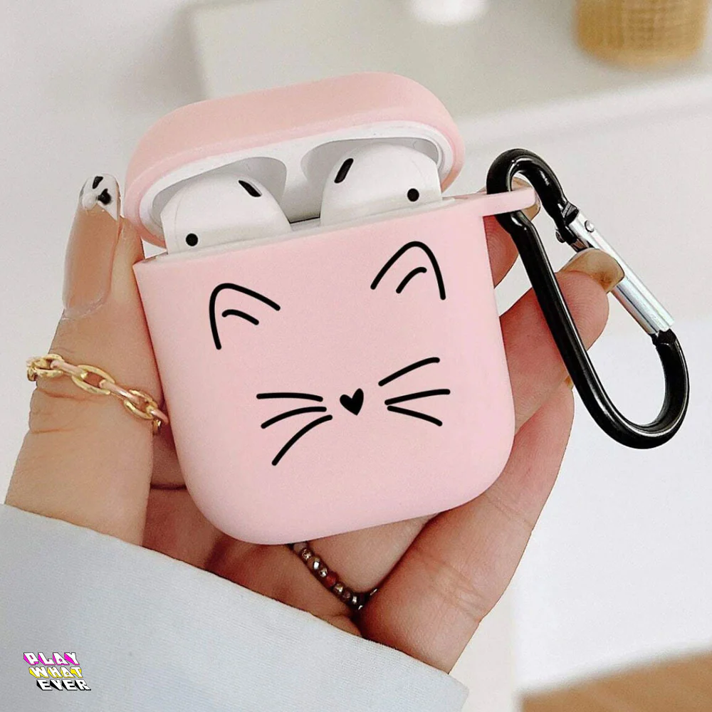Chic Cat Pattern AirPods Case – Cute and Protective Accessory - Image 4