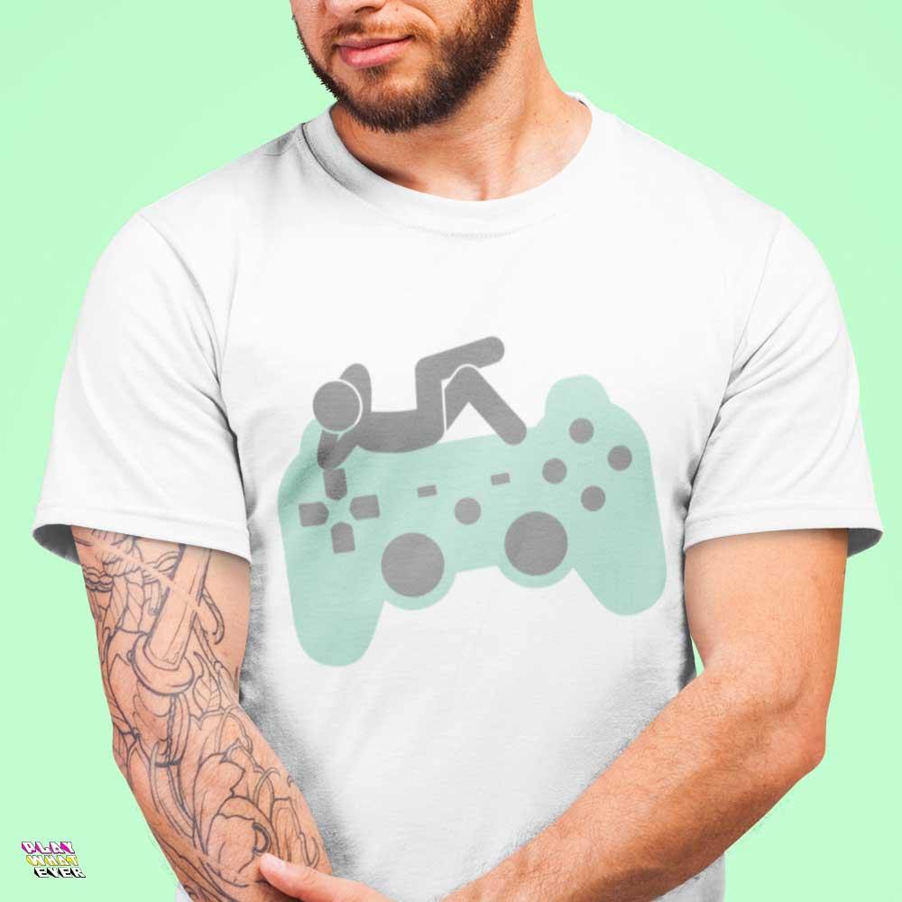 Chillaxing on a Controller Unisex Gamer T-Shirt - Image 2
