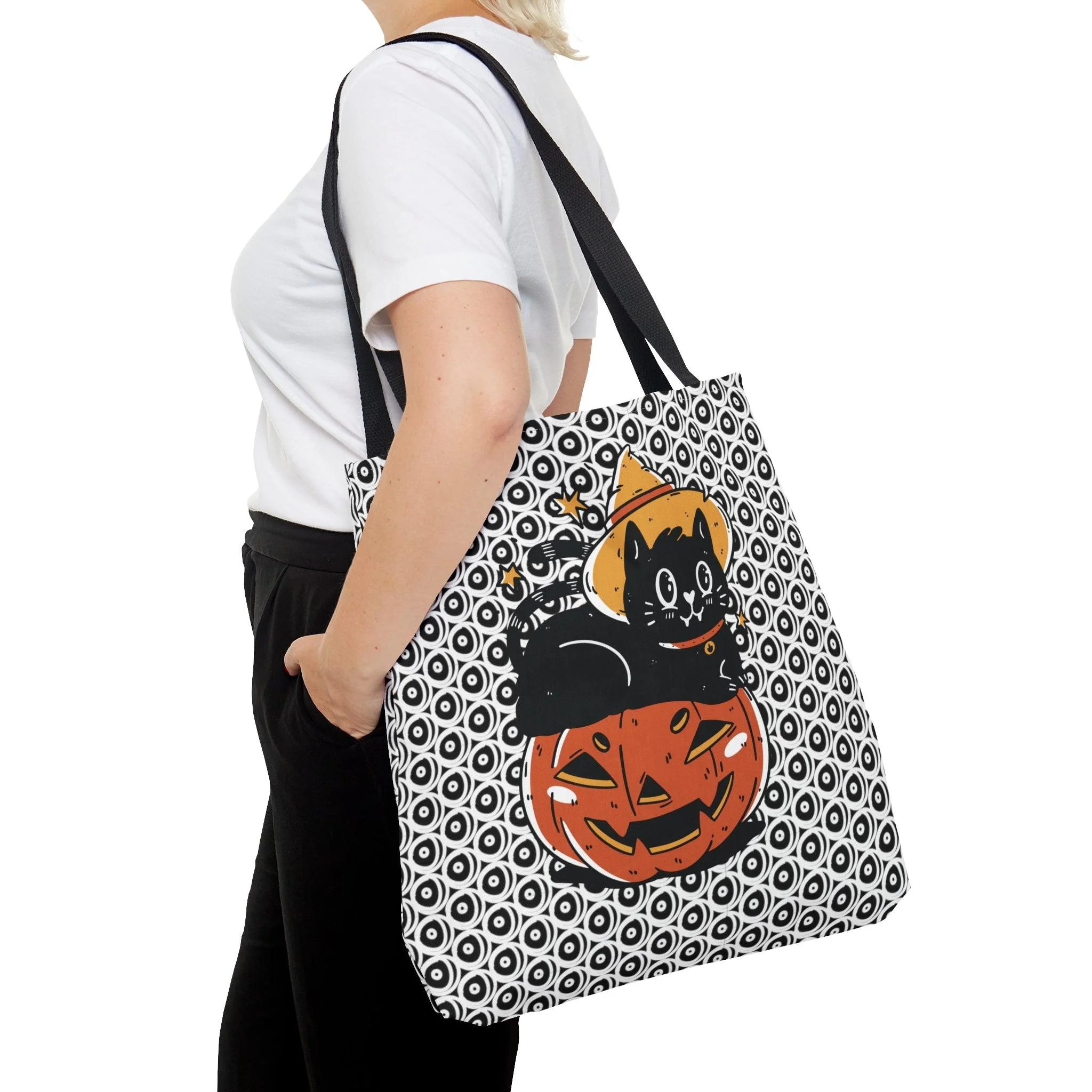 Chillin' on My Pumpkin Cat Tote Bag - Image 4