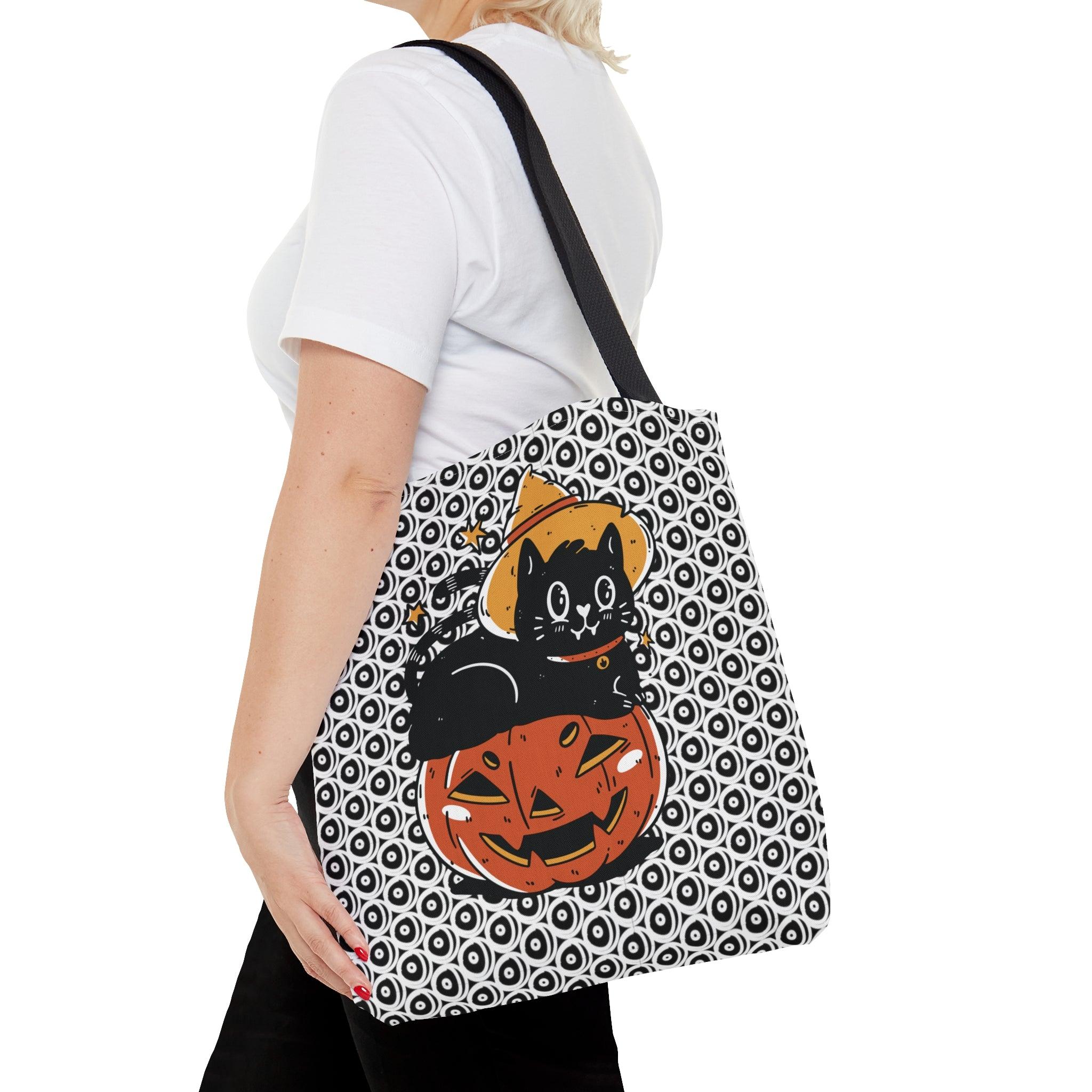Chillin' on My Pumpkin Cat Tote Bag - Image 6