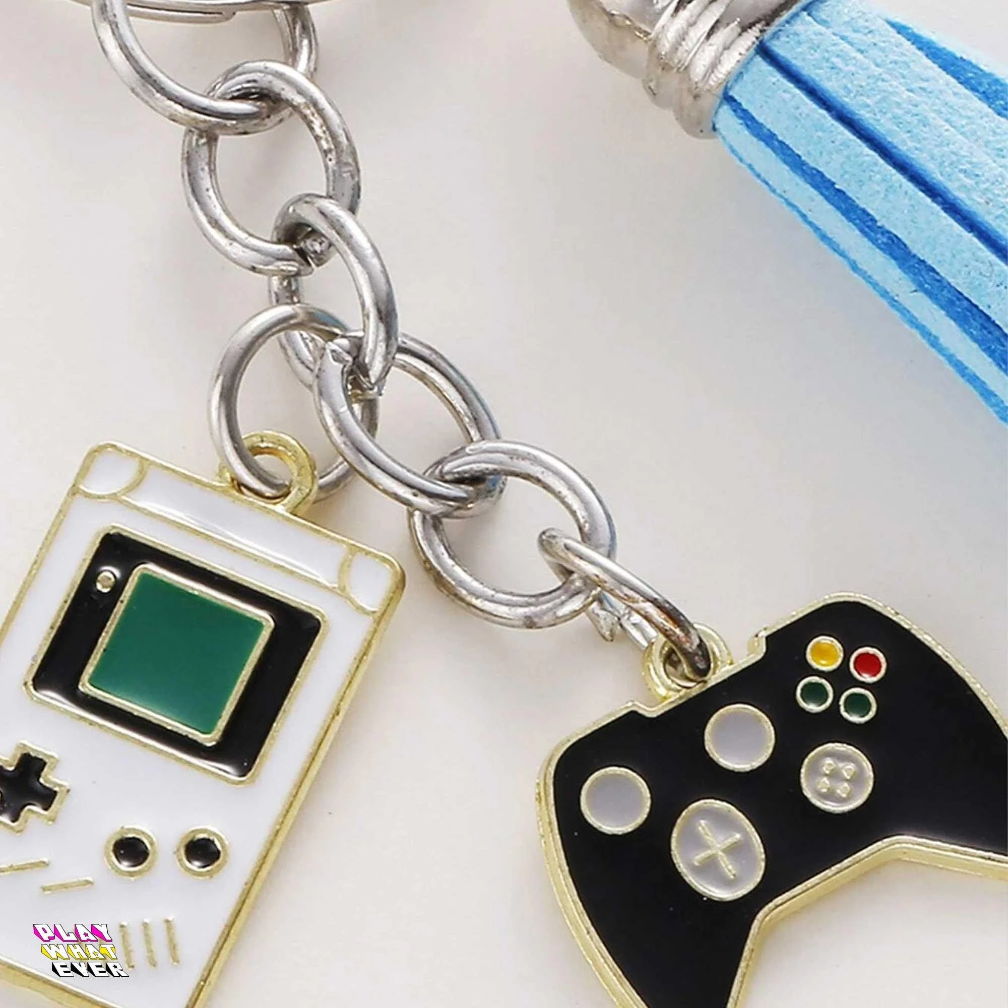 Clean Blue Gaming Charm Tassel Keychain - Image 2