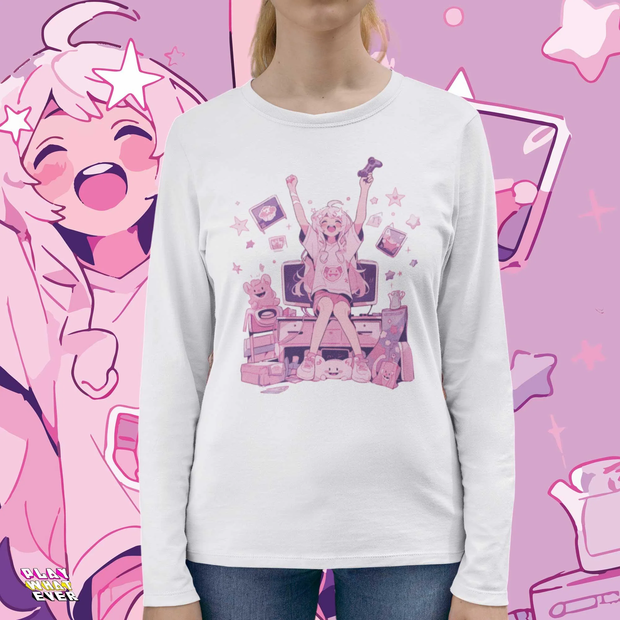 CLEAR! Gamer Girl Long Sleeve T-Shirt - Image 2