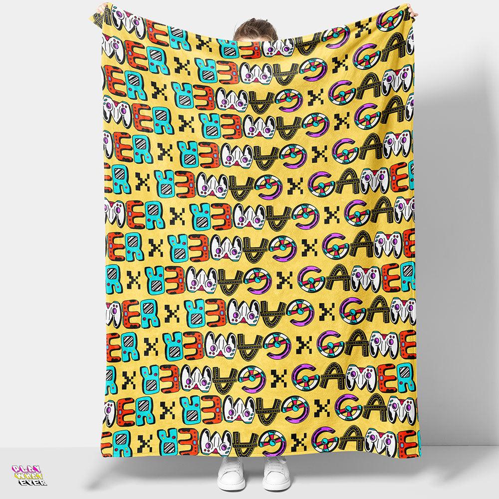 Console Gamer Pattern Velveteen Plush Blanket
