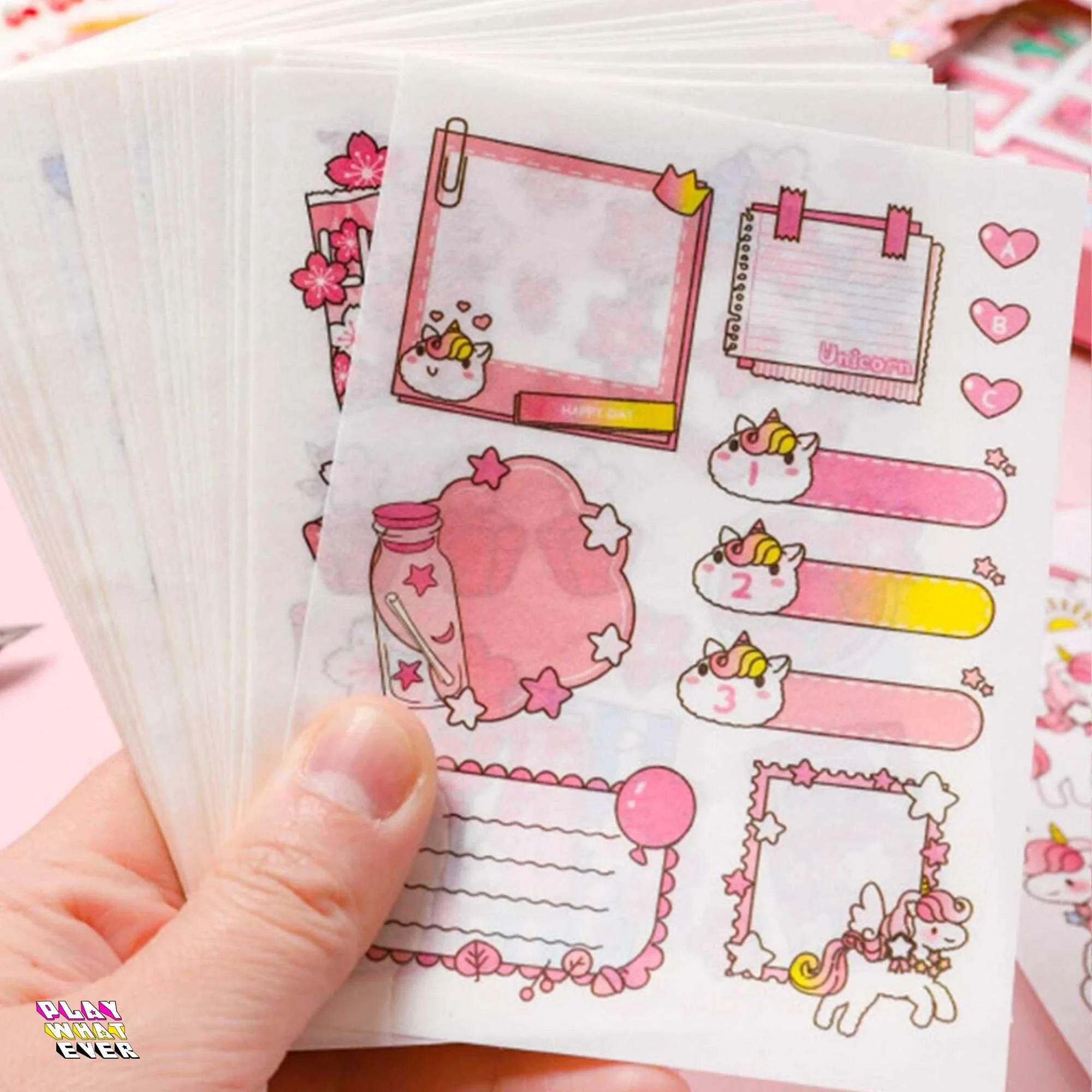 Cute, Colorful Washi Sticker Craft Sheets - Image 2