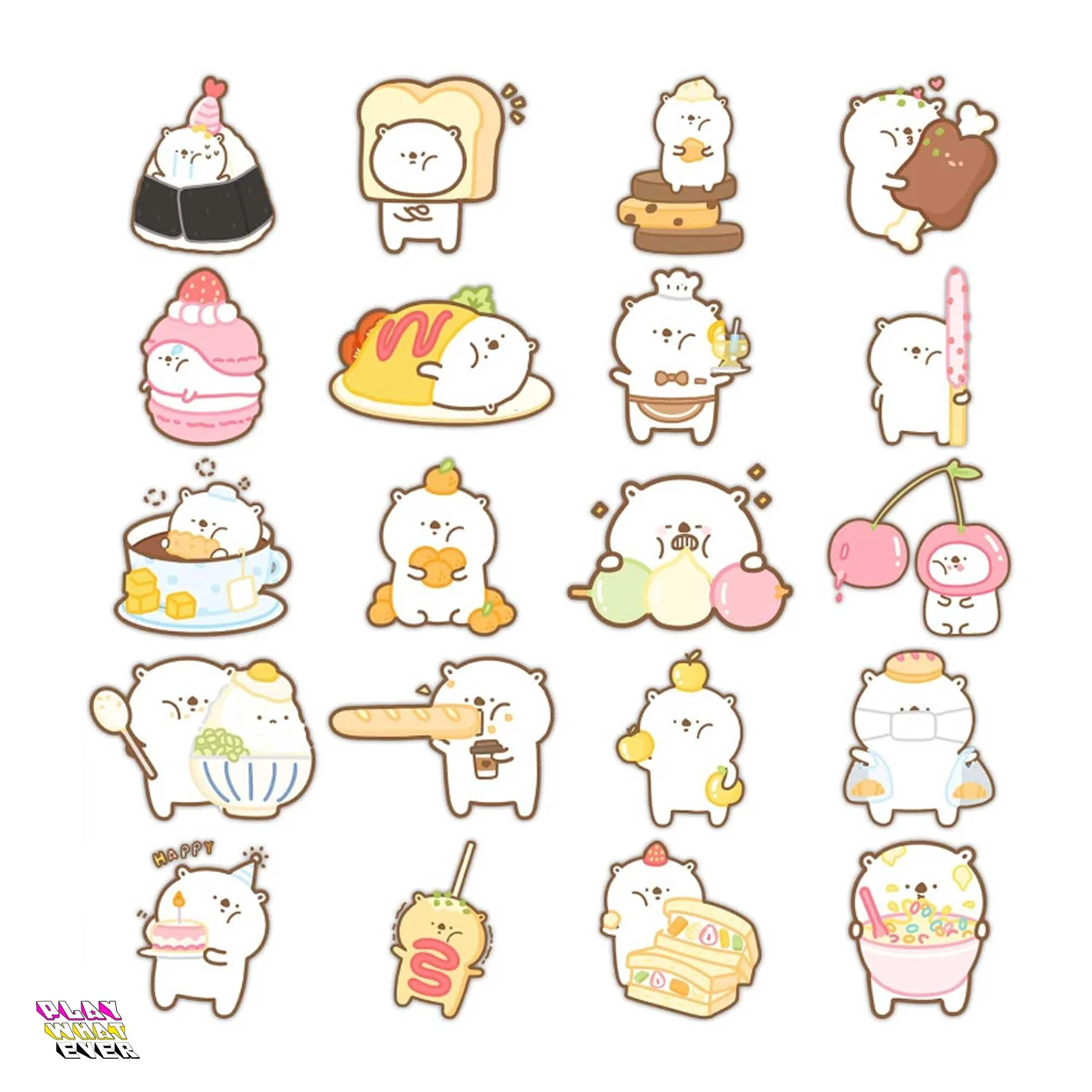 Cute White Polar Bear Loves to Eat Assorted Stickers - Image 3