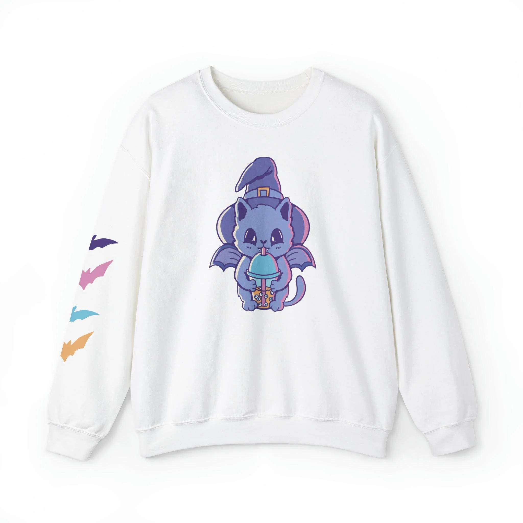 Eyeball Bubble Tea Witch Cat Sweatshirt