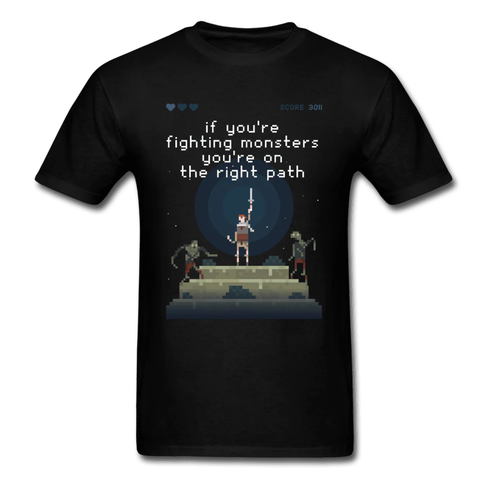 Fight Monsters Classic RPG Gaming T-Shirt - Image 3