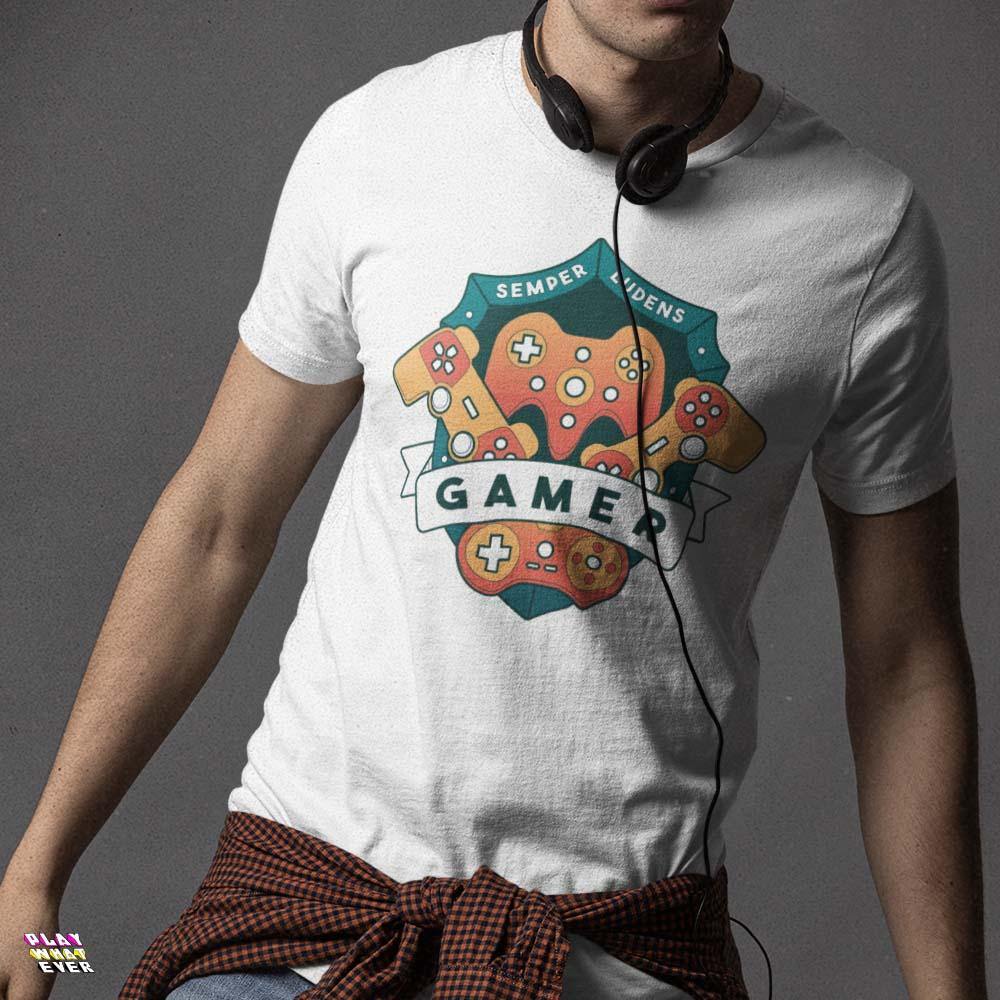 Gamer League Emblem Unisex T-Shirt - Image 2