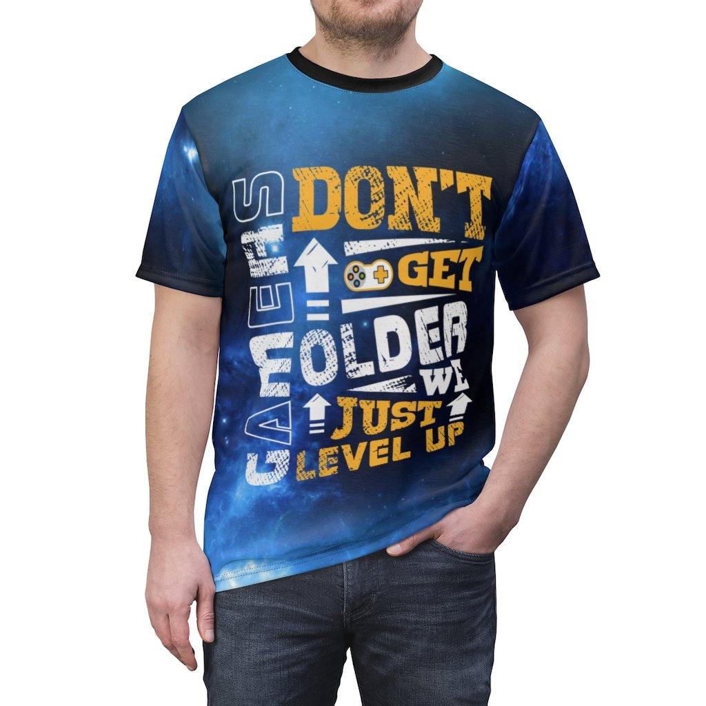 Gamers Don't Get Older We Just Level Up Unisex AOP Tee - Image 2