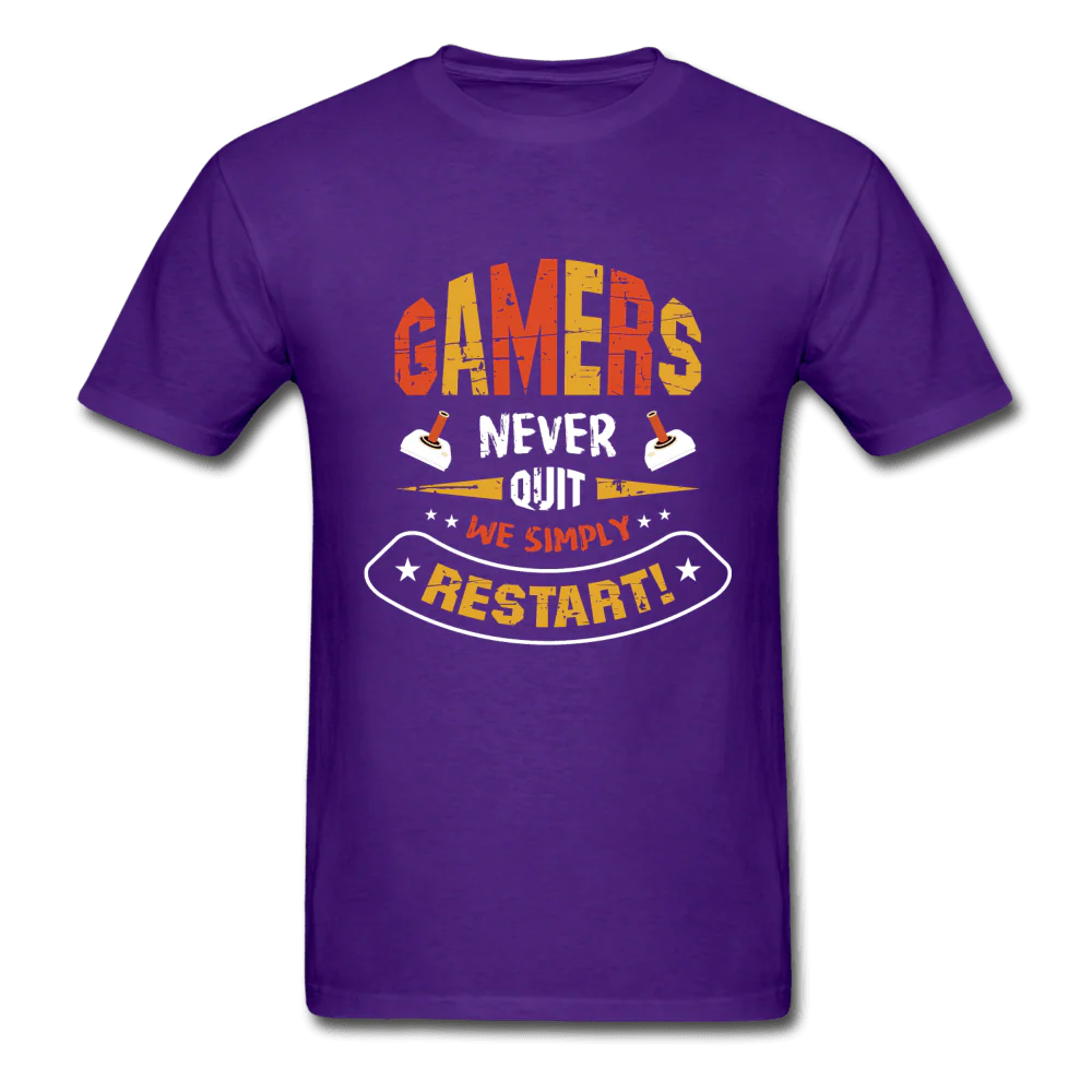 Gamers Never Quit We Simply Restart Ultra Cotton T-Shirt - Image 3
