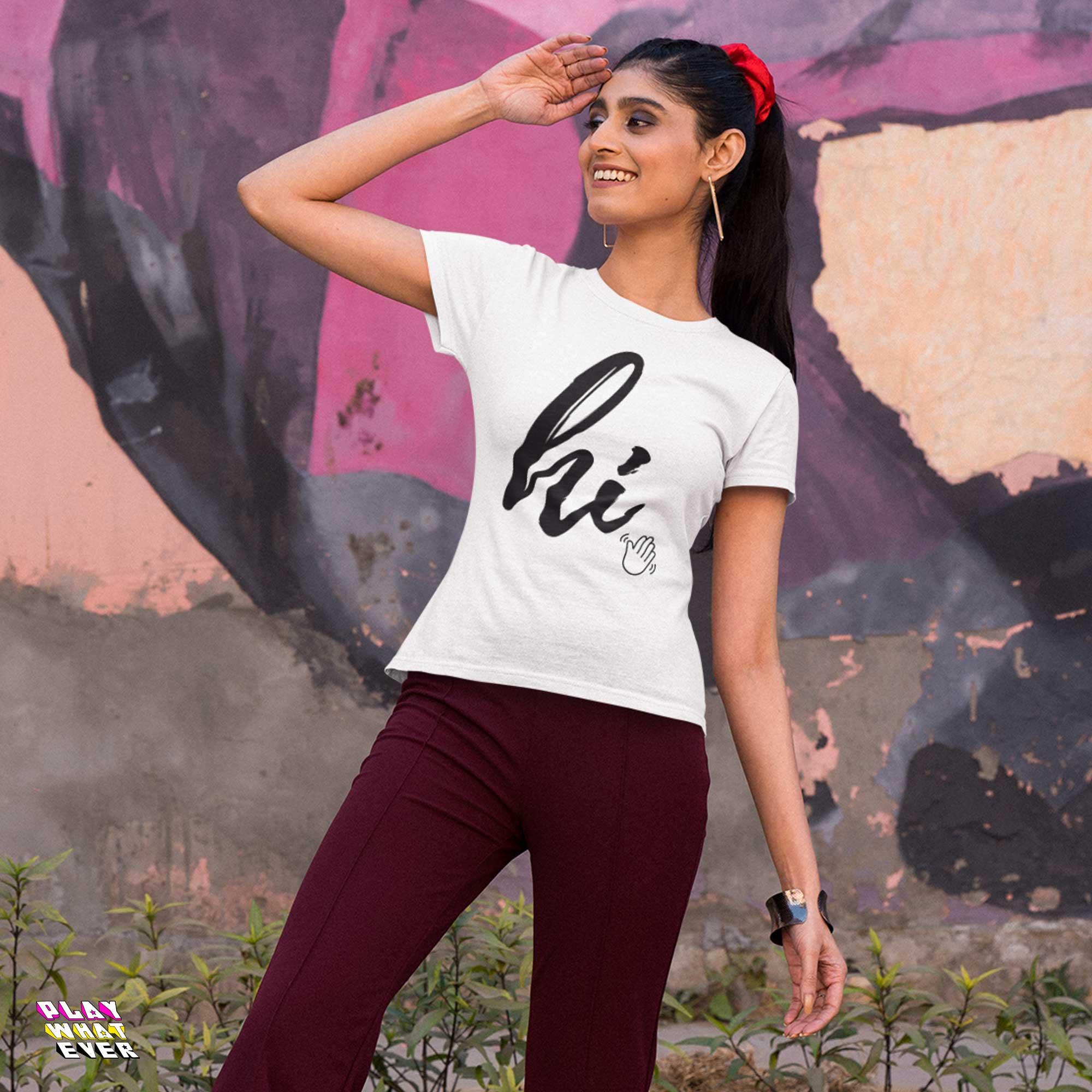 Hi *Wave* Cute Emoticon Unisex T-Shirt - Image 3