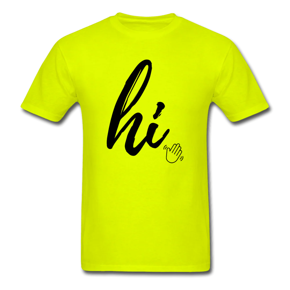 Hi *Wave* Cute Emoticon Unisex T-Shirt - Image 4