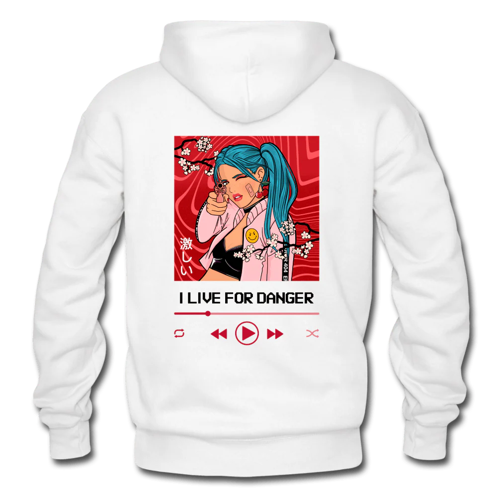 I Live for Danger Anime Girl Hoodie - Image 2