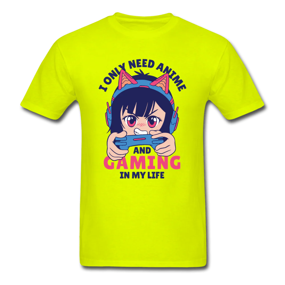 I Only Need Anime and Gaming Anime Gamer Unisex T-Shirt - Image 3