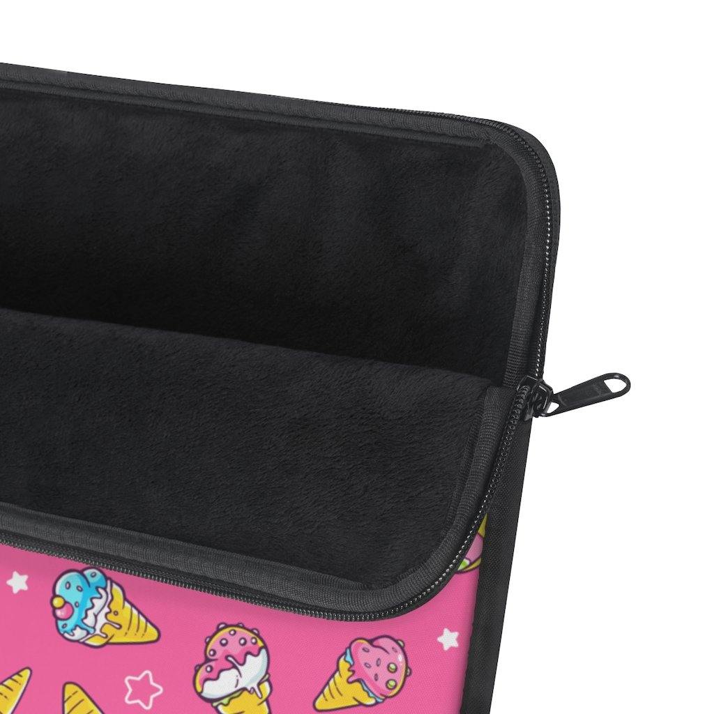 It's Ice Cream Time Cute Pink Laptop Sleeve - Image 6