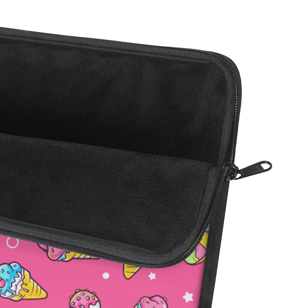 It's Ice Cream Time Cute Pink Laptop Sleeve - Image 9