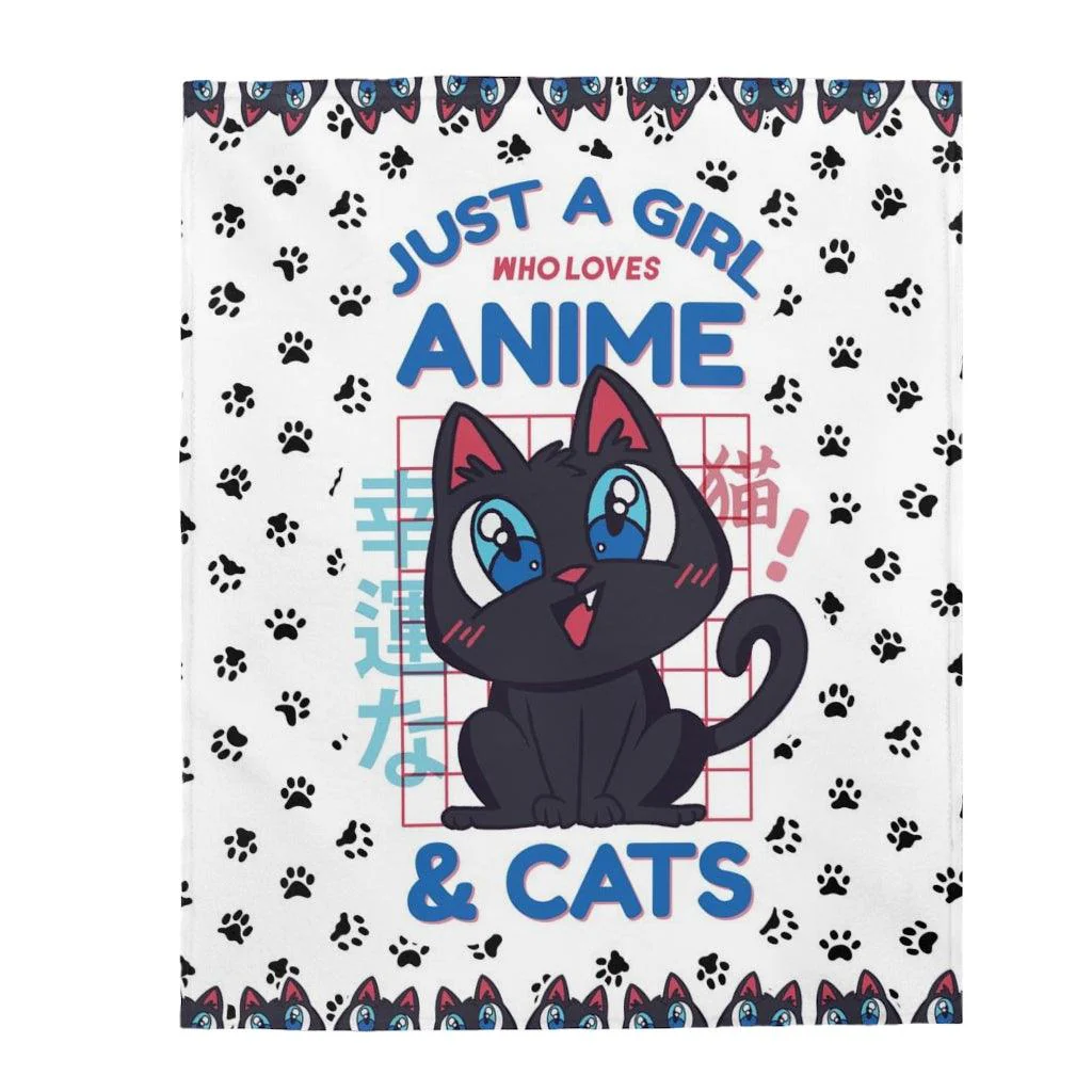 Just a Girl That Loves Anime & Cats Blanket - Image 6