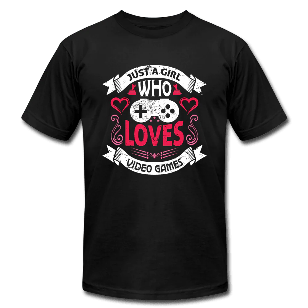 Just A Girl Who Loves Video Games Hearts Gamer T-Shirt