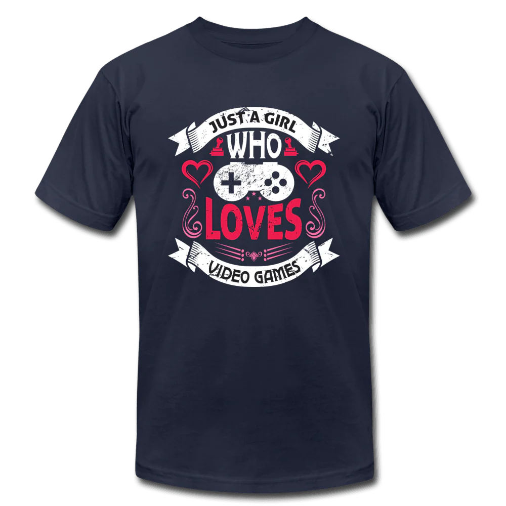 Just A Girl Who Loves Video Games Hearts Gamer T-Shirt - Image 3
