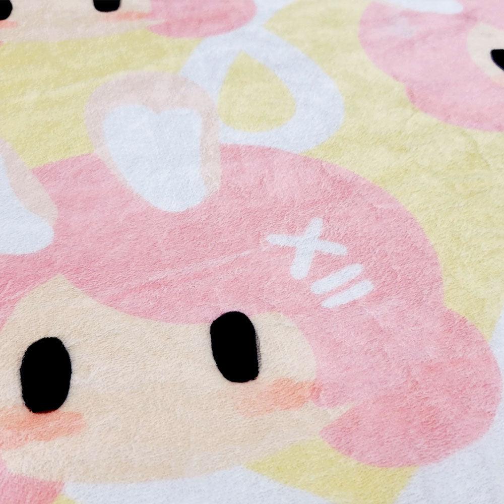 Kawaii Pastel Pink Bunny Girl Throw Blanket - Image 5