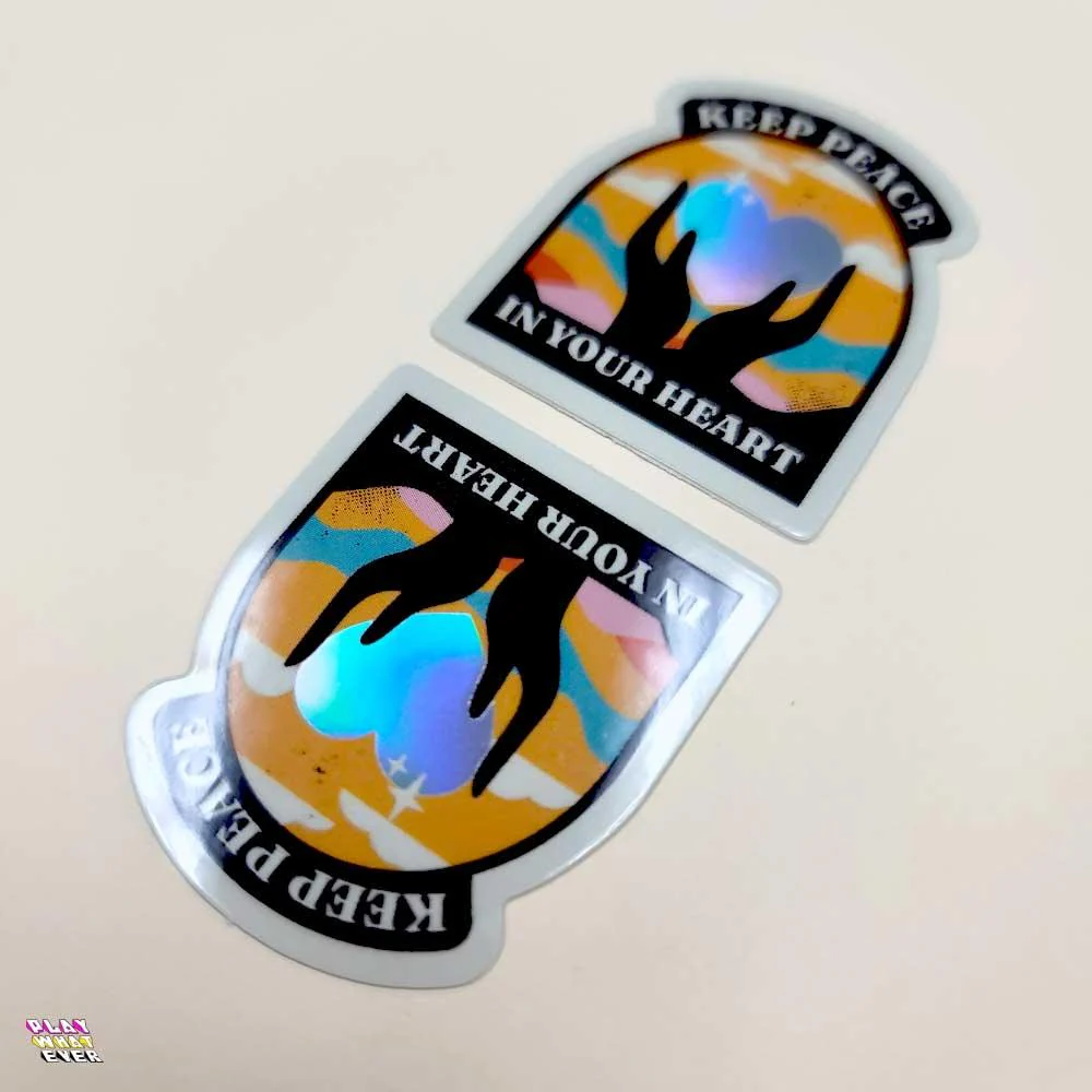 Keep Peace In Your Heart Holographic Vinyl Sticker - Image 3
