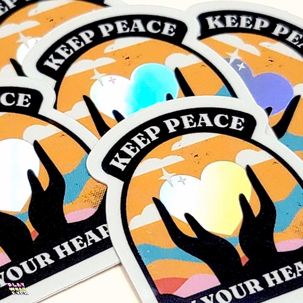 Keep Peace In Your Heart Holographic Vinyl Sticker - Image 4