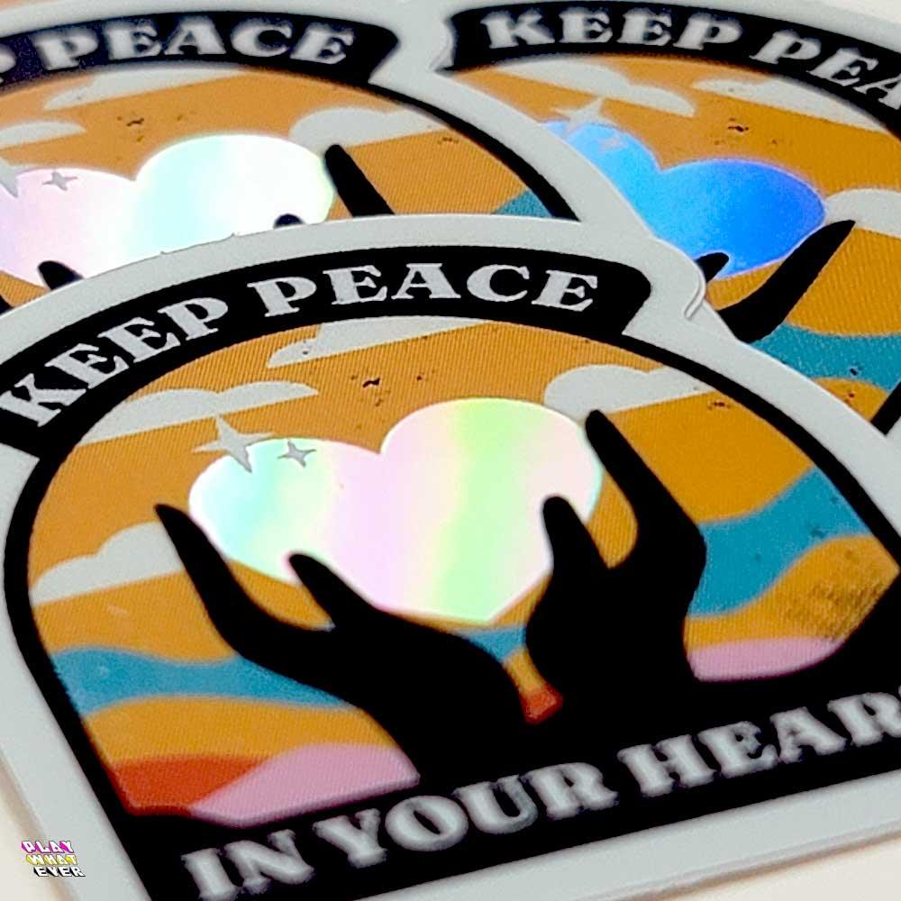 Keep Peace In Your Heart Holographic Vinyl Sticker - Image 5