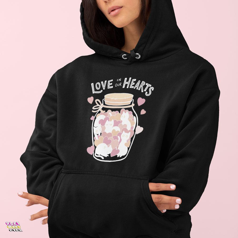 Love in Our Hearts Cute Cat Jar Hoodie - Image 2