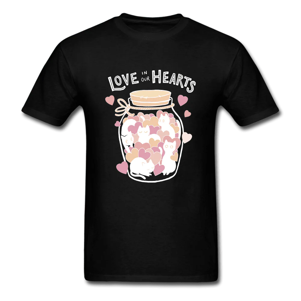 Love in Our Hearts Cute Cat Jar T-Shirt