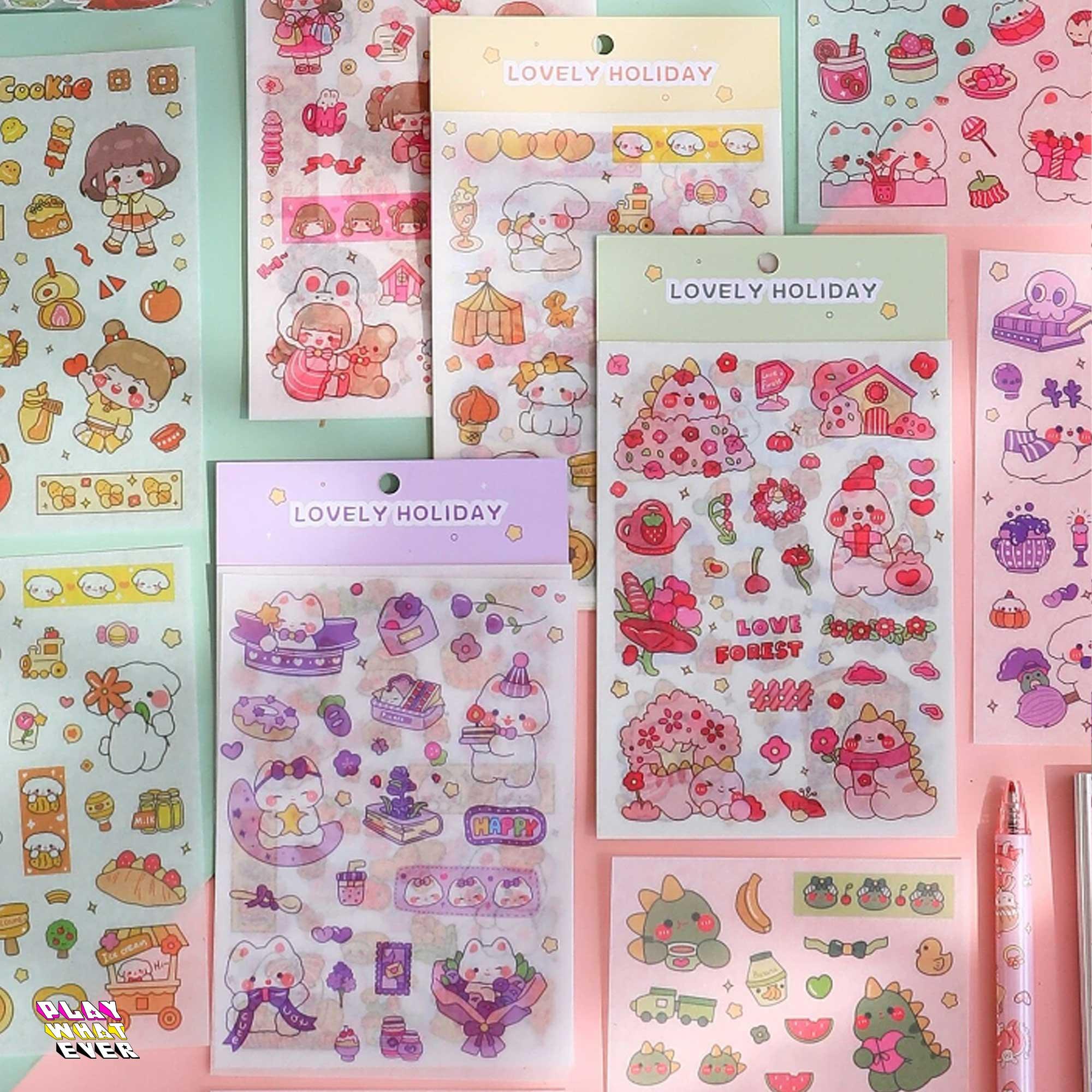Lovely Holiday Cute Fun Together Washi Sticker Sheets (4PK) - Image 4