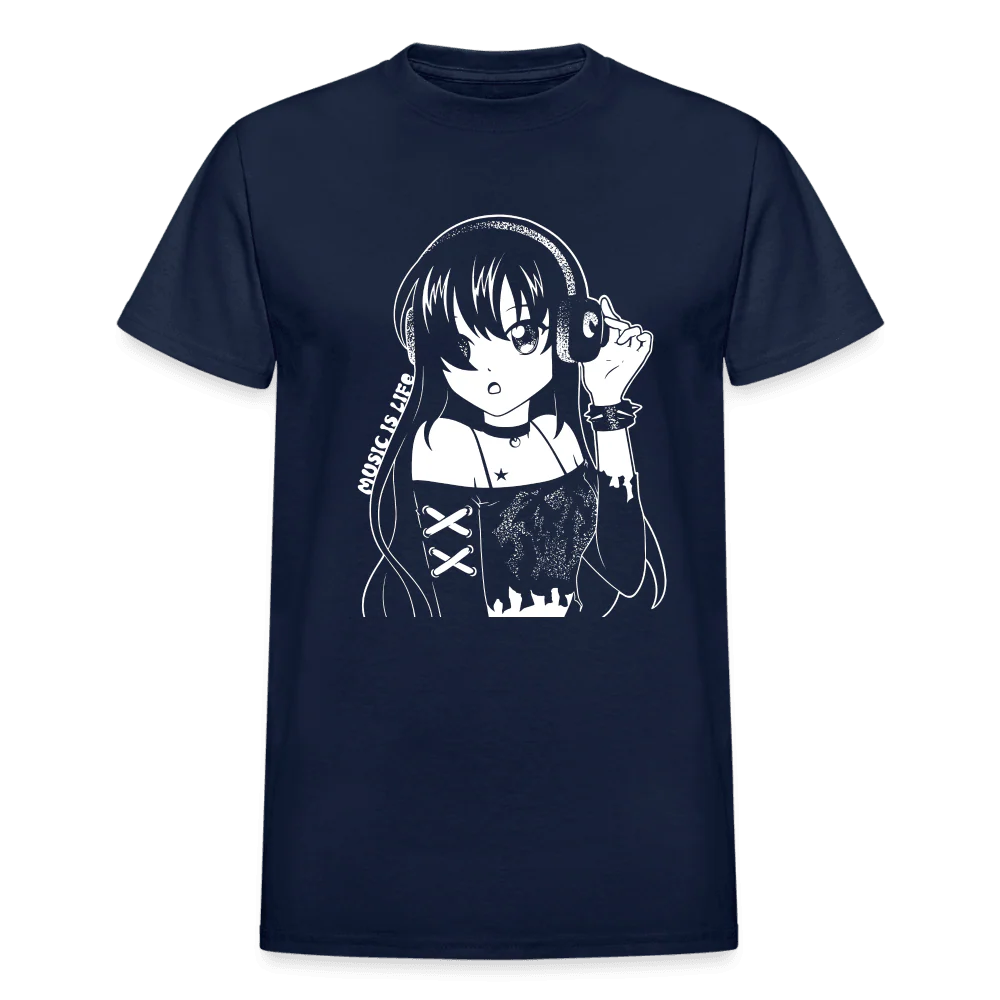 Music Is Life Anime Goth T-Shirt - Image 4