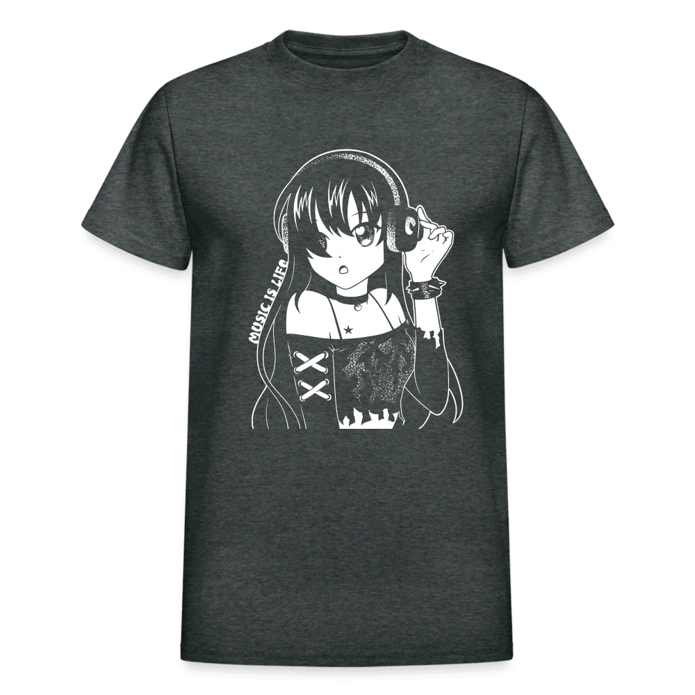 Music Is Life Anime Goth T-Shirt - Image 5