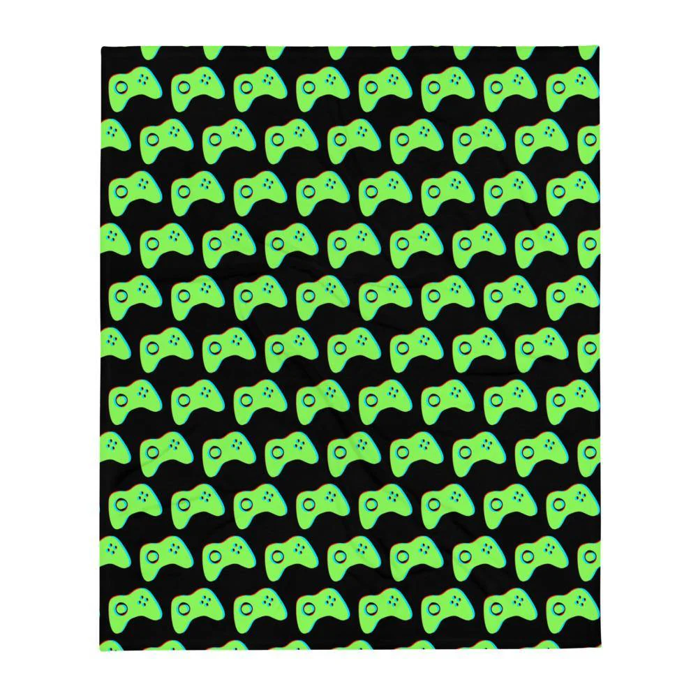 Neon Lights Gaming Controller Throw Blanket - Image 5