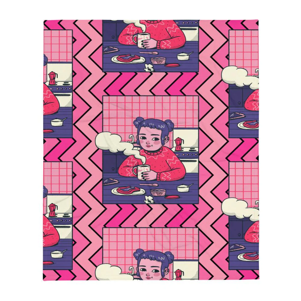 Overthinking Cute Girl Soft Blanket - Image 4