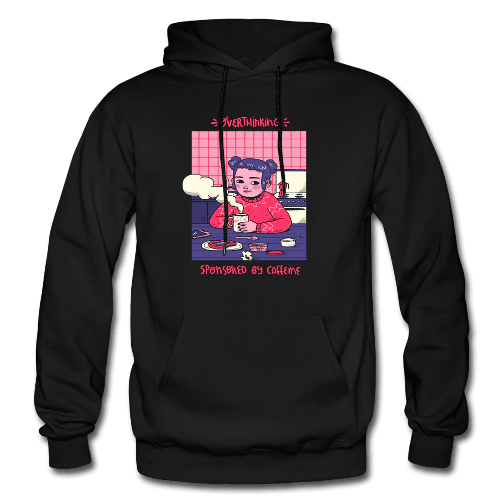 Overthinking Sponsored By Caffeine Cute Hoodie - Image 3