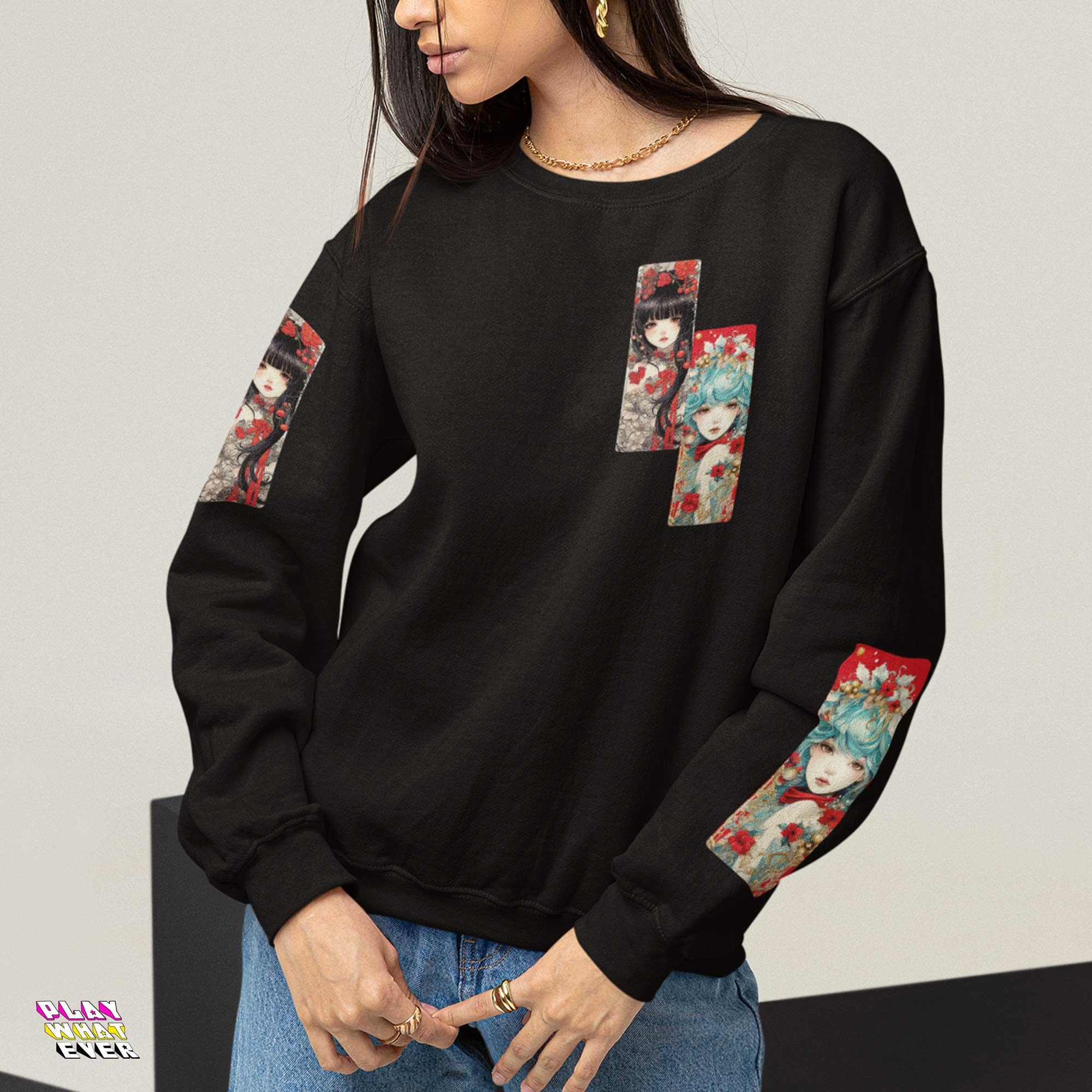 Patchwork Beautiful Maidens of the Holidays Anime Sweatshirt - Image 3