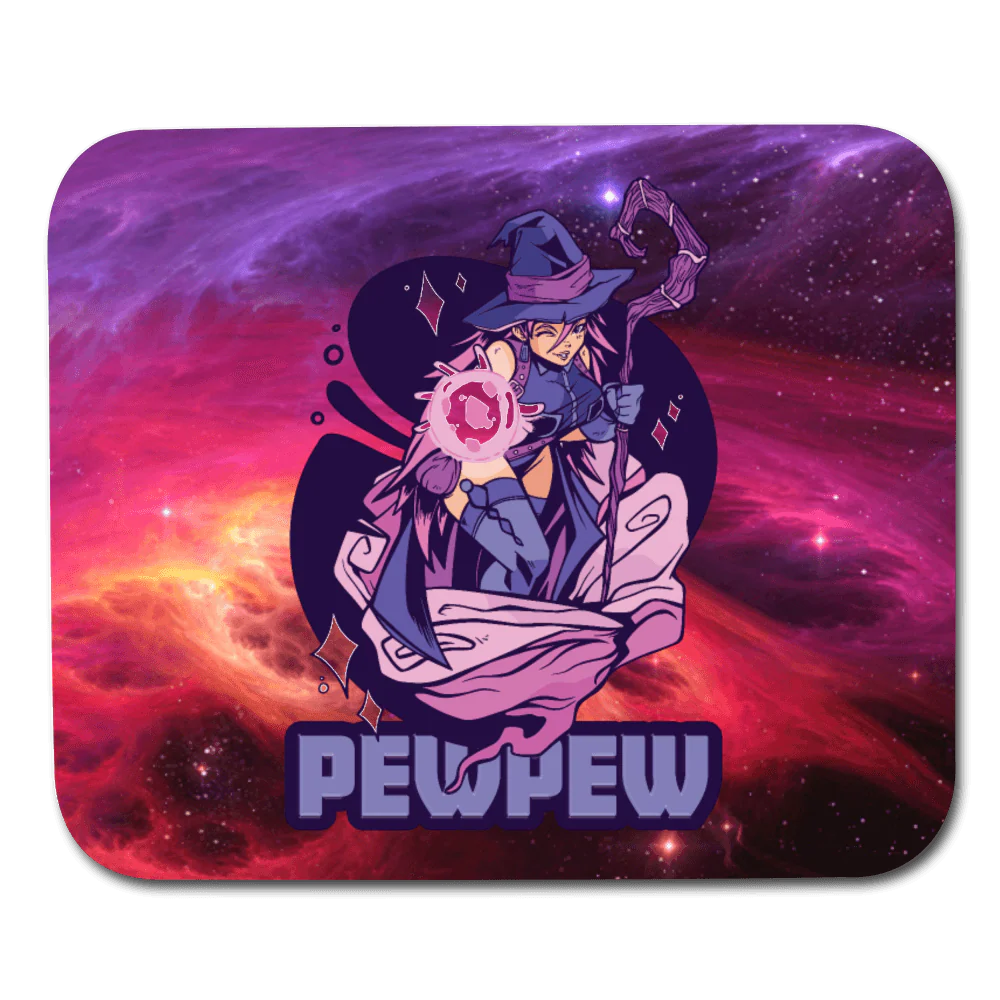 Pew Pew Purple Mage Mouse Pad – Galaxy Witch Vibes