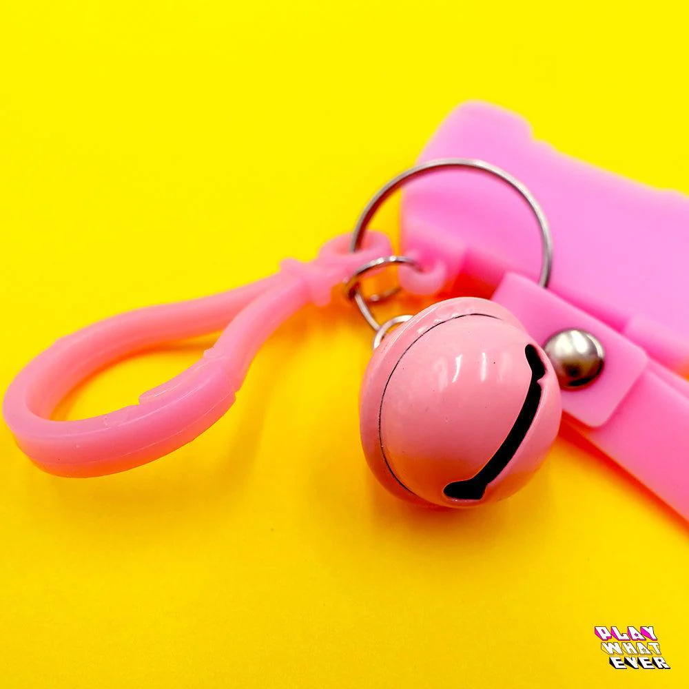 Pink Gaming Controller Peach Bell and Wrist Strap Keychain - Image 4