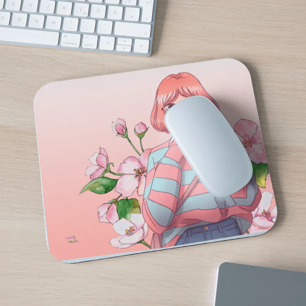 Pink Glasses Anime Girl Pastel Mouse Pad – Adorable and Stylish Desk Accessory - Image 5