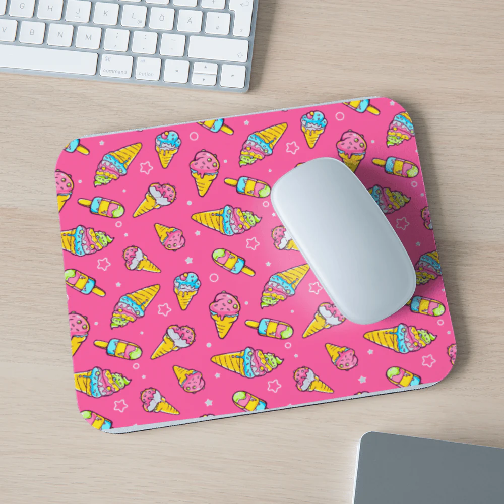 Pretty in Pink Ice Cream Mouse Pad â Sweet, Stylish, and Fun - Image 2