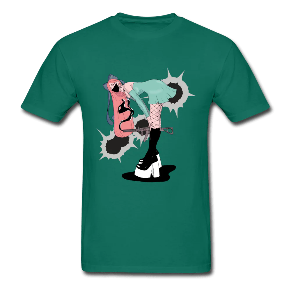 Punk Gunslinger Anime Girl Ultra Cotton T-Shirt - Image 4