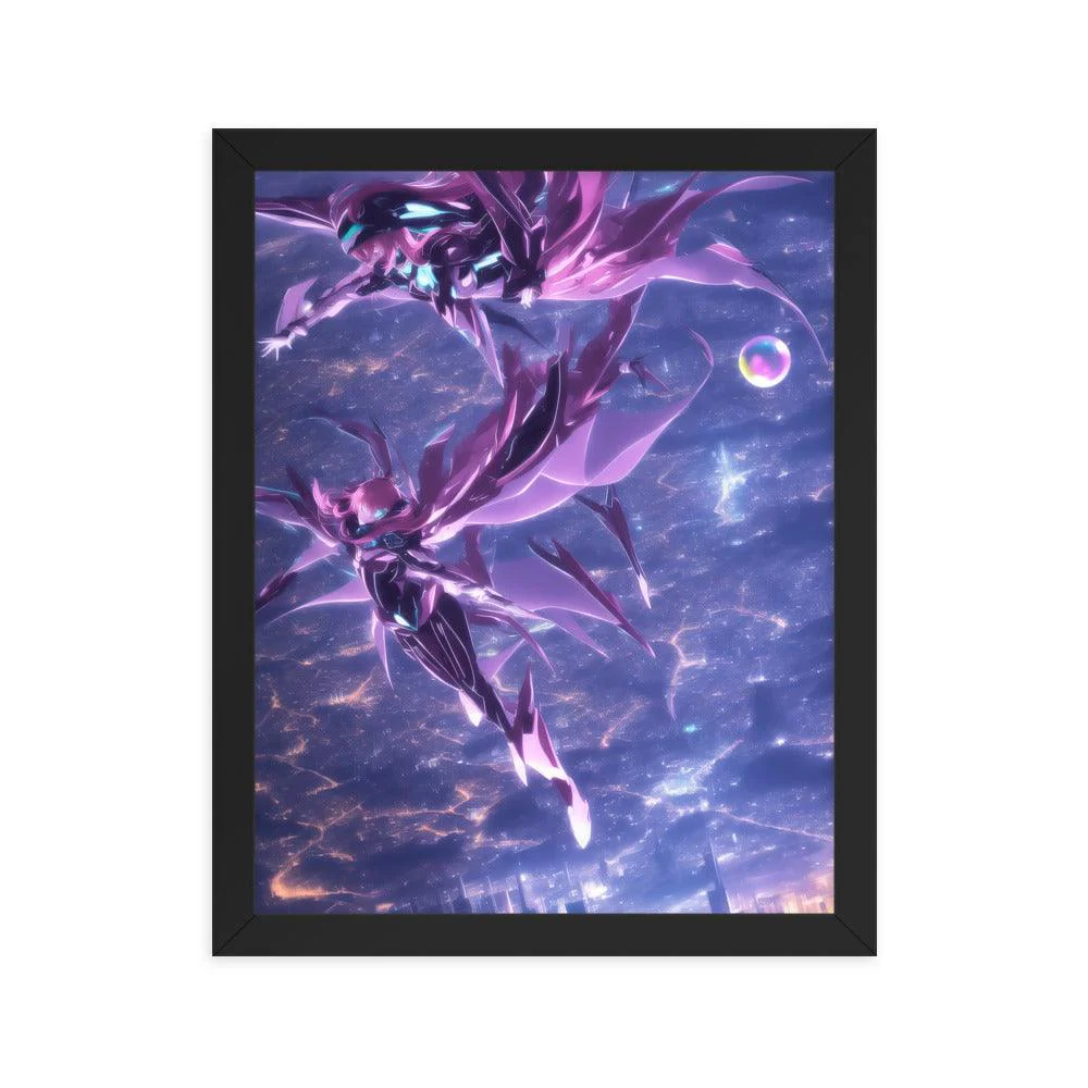 Purple Tinted Galaxy Anime Futuristic Poster - Image 3