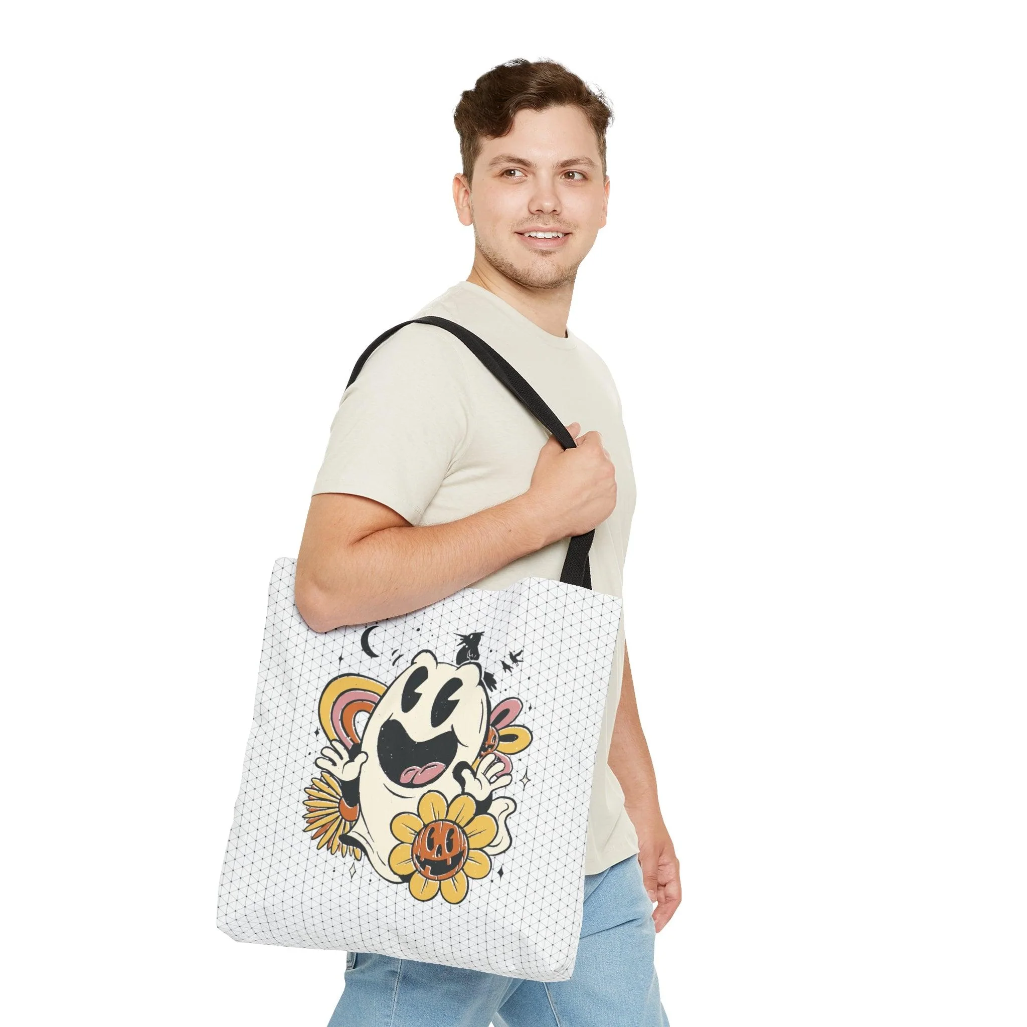 Retro Ghost Tote Bag - Image 3