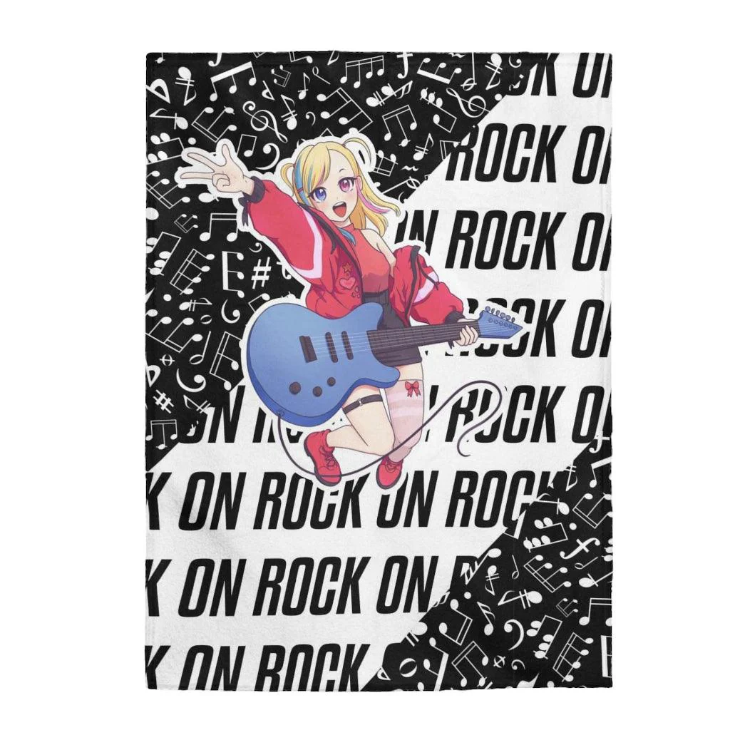 Rocker Girl Kawaii Anime Velveteen Plush Blanket - Image 6