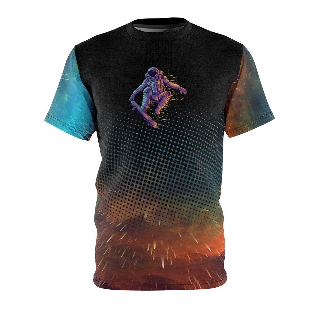 Skating Over The Nebula Astronaut Unisex Shirt