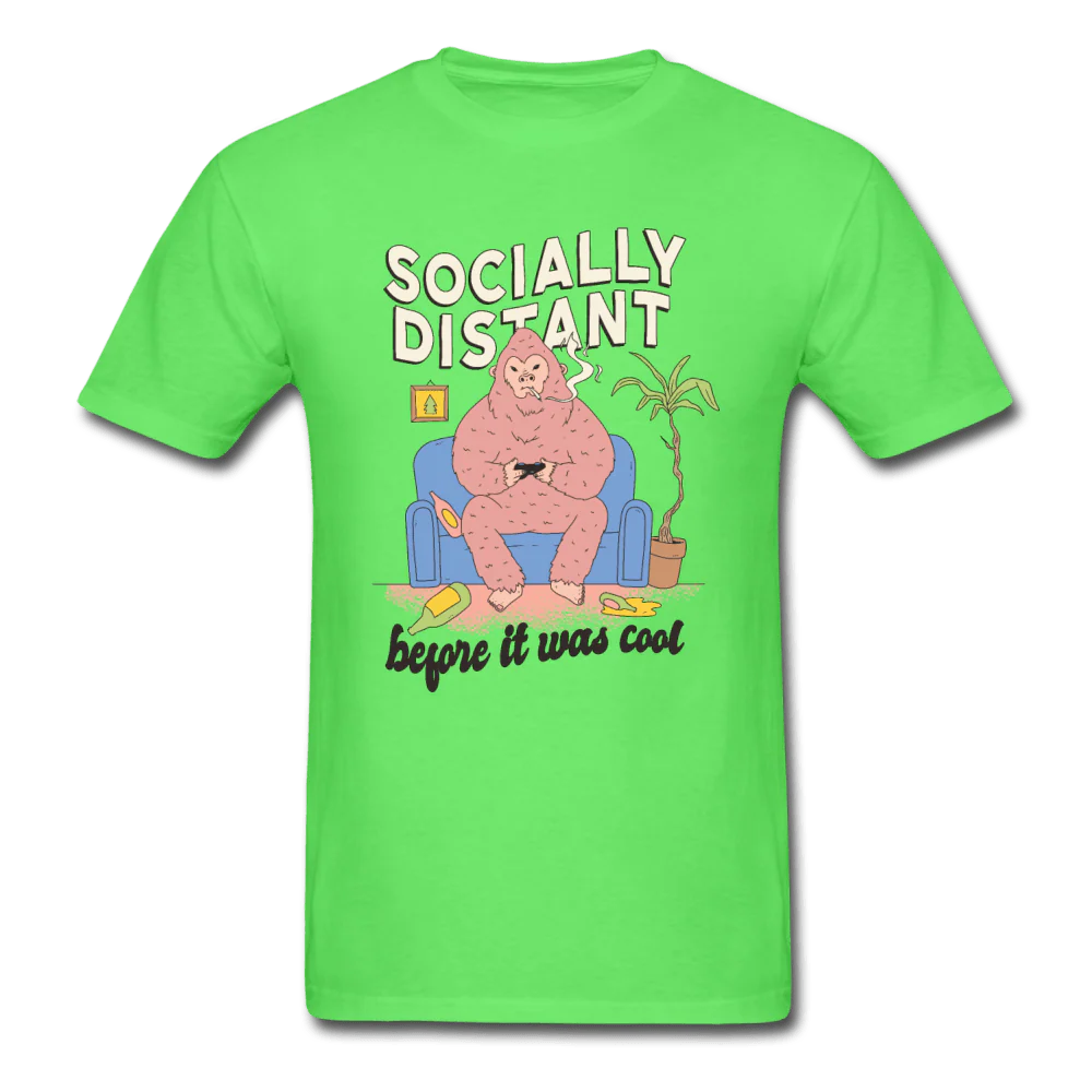 Socially Distant Before It Was Cool Gaming Gorilla Unisex T-Shirt - Image 3